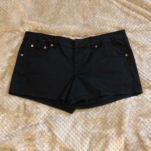Black Soft Jean Shorts